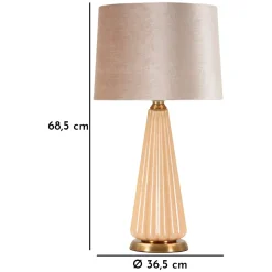 Lampada da Tavolo Rosa Perlato Bronzo Perlato Necessaria 1 Lampadina Paralume, Attacco e27 - Portre
