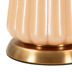 Lampada da Tavolo Rosa Perlato Bronzo Perlato Necessaria 1 Lampadina Paralume, Attacco e27 - Portre