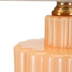 Lampada da Tavolo Rosa Perlato Rosa Salmone Necessaria 1 Lampadina Paralume, Attacco e27 - Fanoti