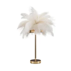 Lampada da tavolo Sinopia, Bianco e Oro, 40x40 h55 cm