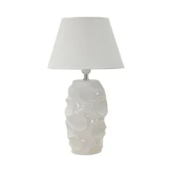 Lampada da tavolo Stencil, Bianco, 30x30 h52 cm