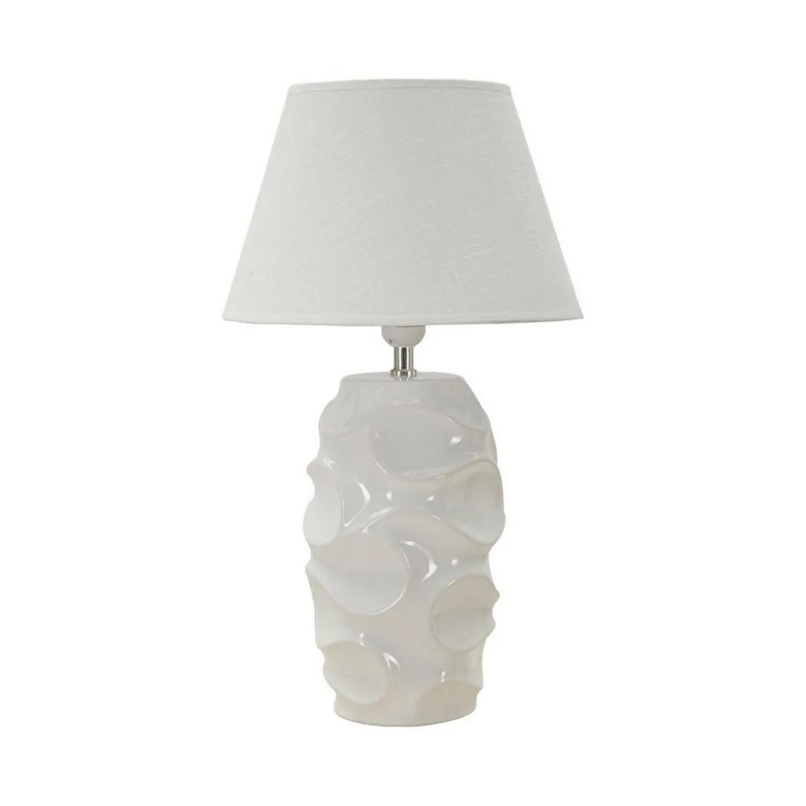 Lampada da tavolo Stencil, Bianco, 30x30 h52 cm