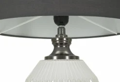 Lampada da tavolo Vidardo, 38x38 h65 cm, Bianco e Grigio