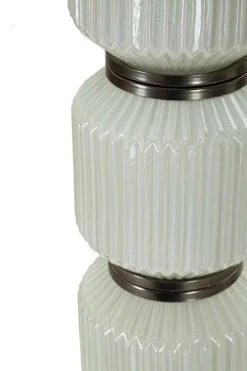 Lampada da terra Andevenno, 43x43 h163 cm, Bianco e Grigio