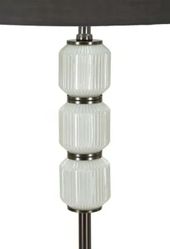 Lampada da terra Andevenno, 43x43 h163 cm, Bianco e Grigio