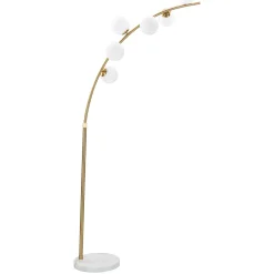 Lampada da Terra Bianco Marmo oro Necessarie 6 Lampadine Attacco e14, Interruttore Pedaliera - Bale