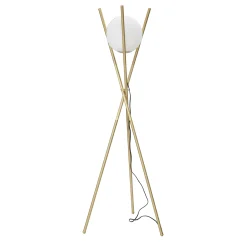Lampada da Terra Bianco oro Necessaria 1 Lampadina Attacco e27, Interruttore Pedaliera - Douz
