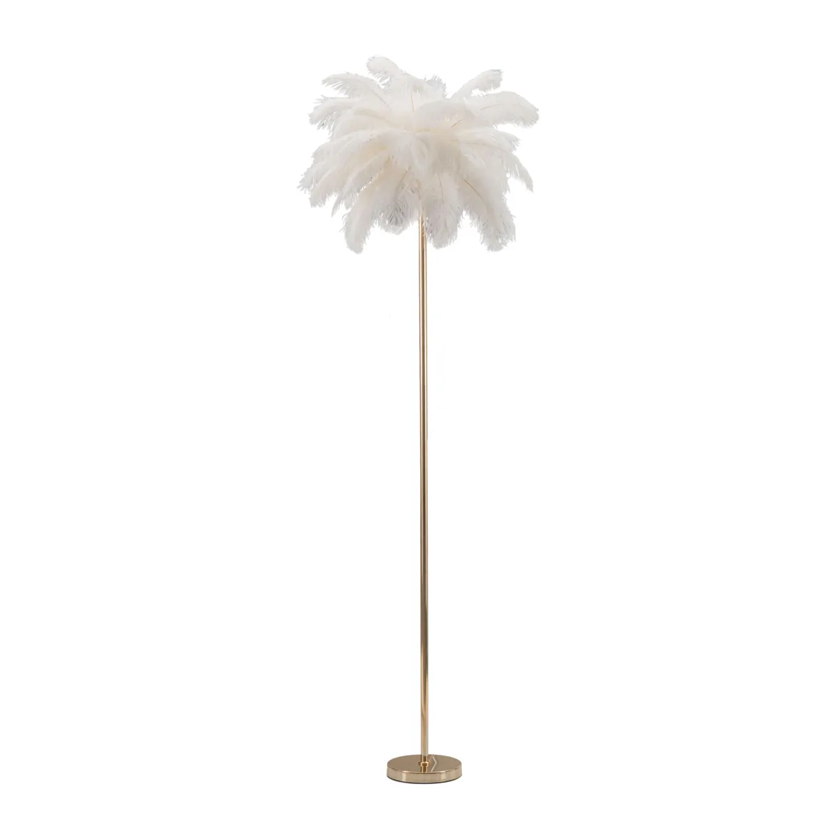 Lampada da Terra Bianco oro Necessarie 3 Lampadine Attacco e14, Paralume - Bakamo