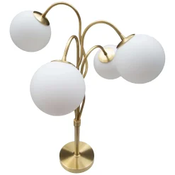 Lampada da Terra Bianco oro Necessarie 4 Lampadine Attacco e14, Interruttore Manuale - Antigu