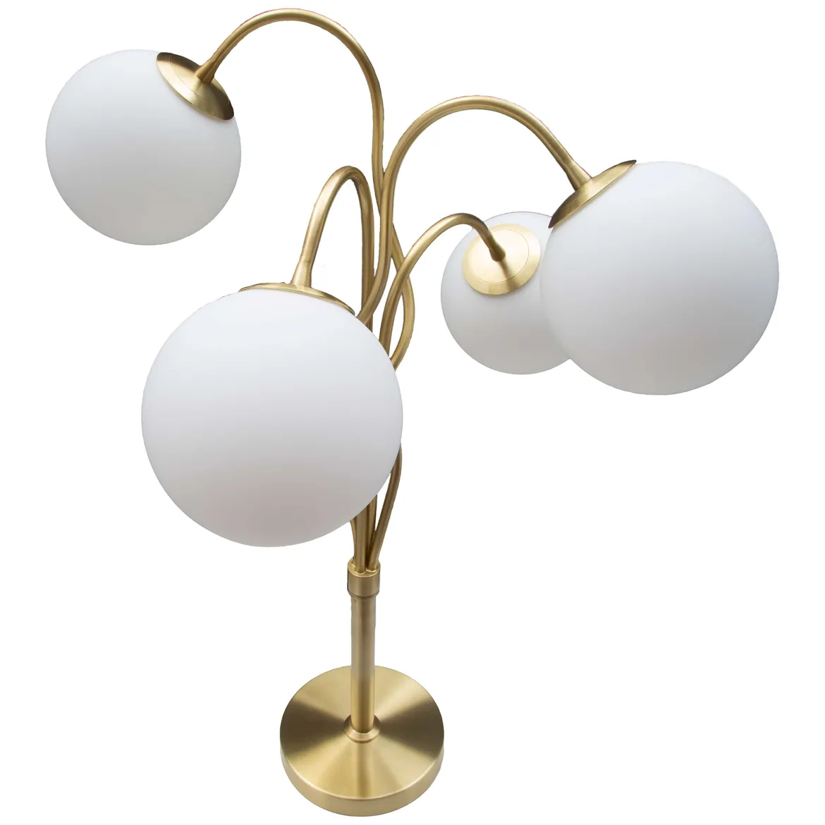 Lampada da Terra Bianco oro Necessarie 4 Lampadine Attacco e14, Interruttore Manuale - Antigu