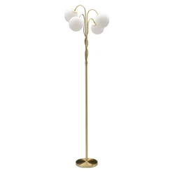 Lampada da Terra Bianco oro Necessarie 4 Lampadine Attacco e14, Interruttore Pedaliera - Famani