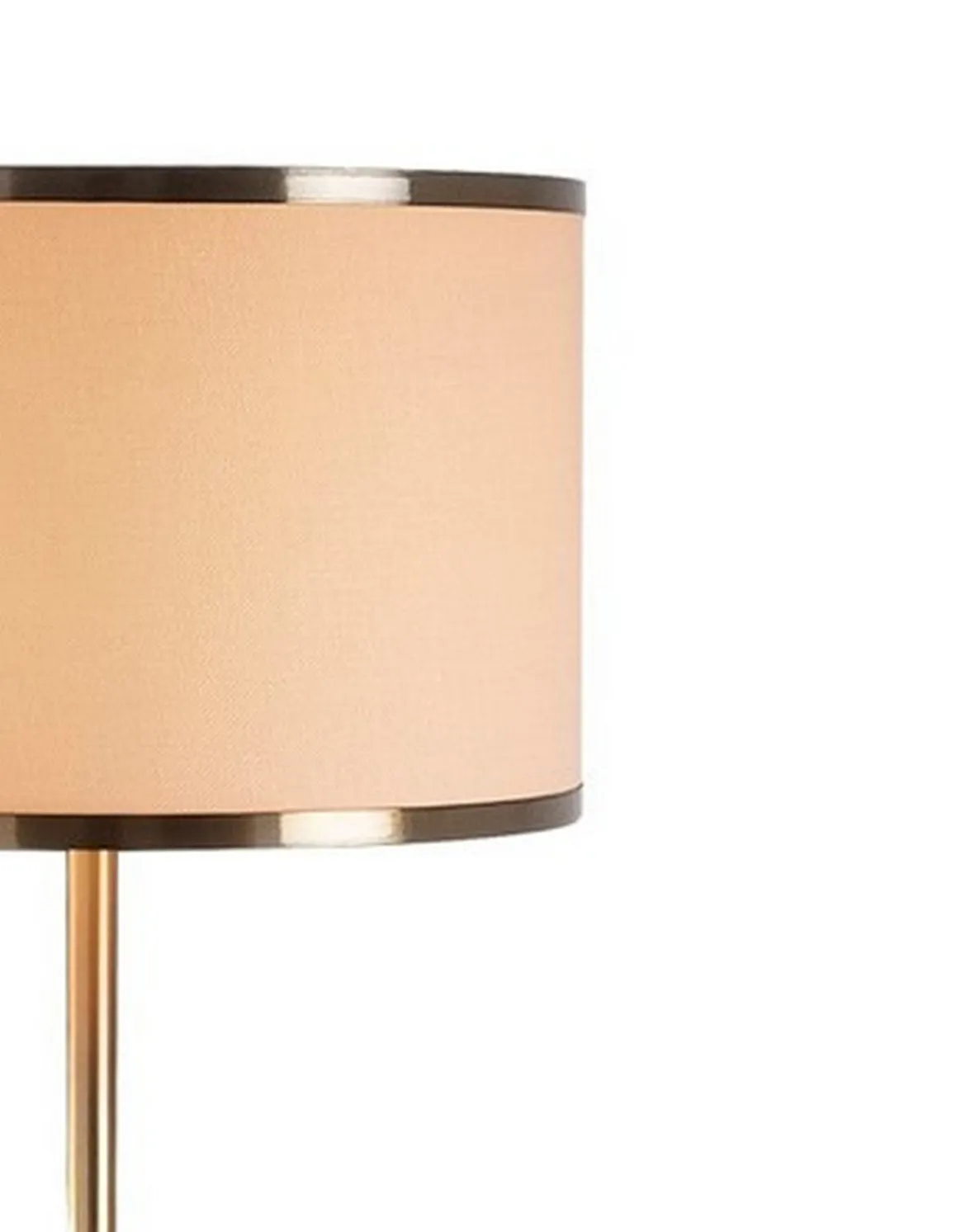 Lampada da Terra Bianco oro Panna Paralume Attacco e 27 max 40 w, Interruttore Connessione Diretta - Laviano