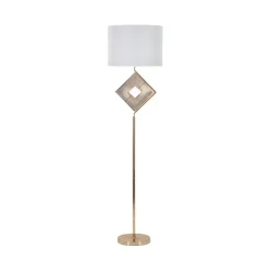 Lampada da terra Inchiostro, 40x40 h161 cm, Bianco e Oro