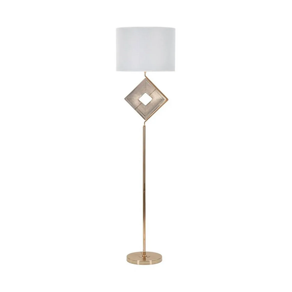 Lampada da terra Inchiostro, 40x40 h161 cm, Bianco e Oro