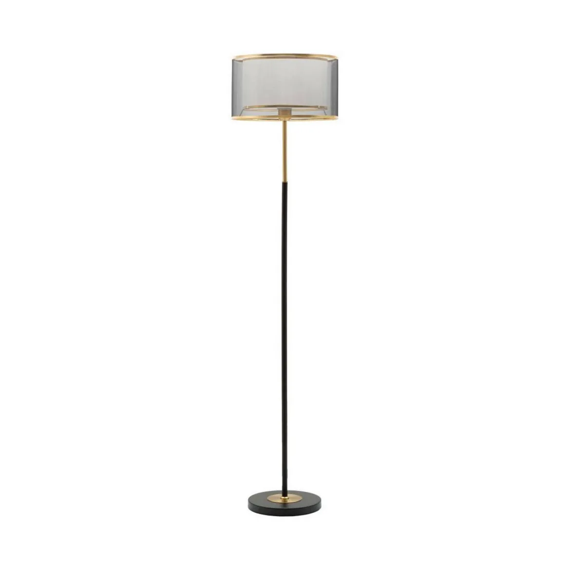 Lampada da terra Marouflage, 35x35 h153 cm, Nero e Oro