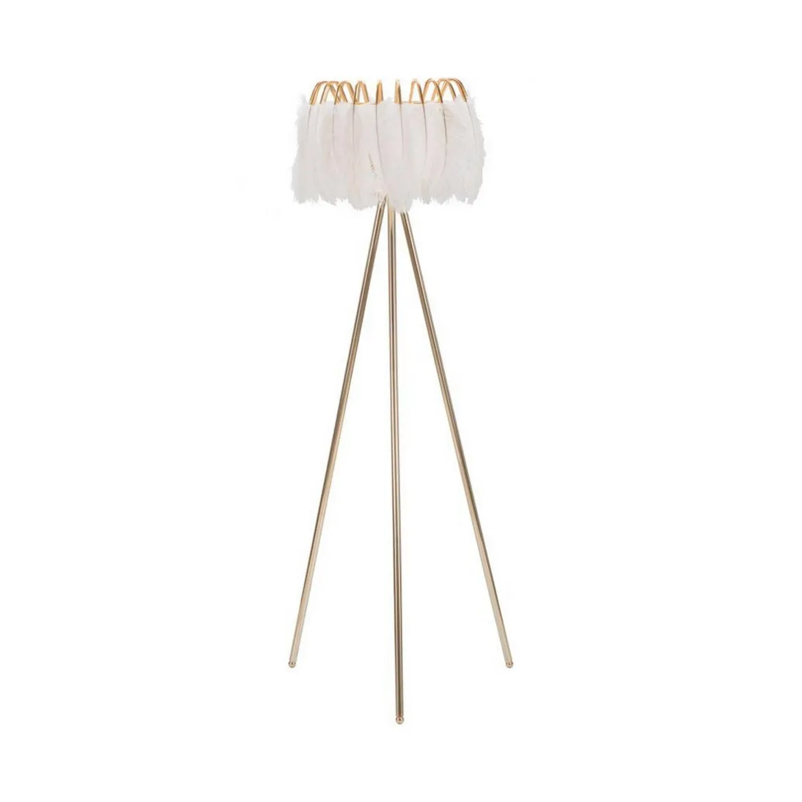 Lampada da terra Millefleur, 46x46 h147 cm, Bianco e Oro