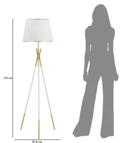 Lampada da terra Murales, 61x61 h154 cm, Bianco e Oro