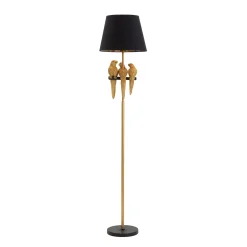 Lampada da Terra Nero oro Necessaria 1 Lampadina Attacco e27, Paralume - Dariha