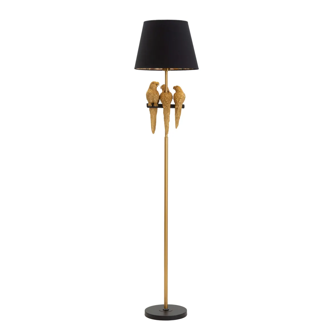 Lampada da Terra Nero oro Necessaria 1 Lampadina Attacco e27, Paralume - Dariha