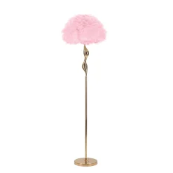 Lampada da Terra Rosa oro Necessaria 1 Lampadina Attacco e27, Paralume - Skagwa