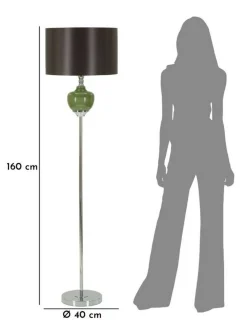 Lampada da terra Stiviere, 40x40 h160 cm, Verde e Grigio