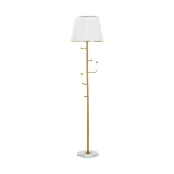 Lampada da terra Tano, 41x41 h173 cm, Bianco e Oro