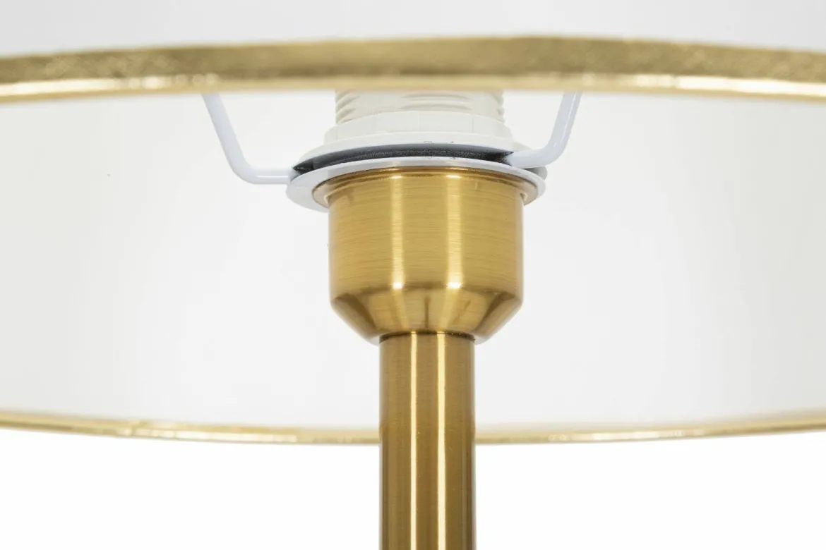 Lampada da terra Tano, 41x41 h173 cm, Bianco e Oro