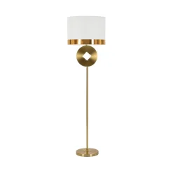 Lampada da terra Telero, 40x40 h151 cm, Bianco e Oro
