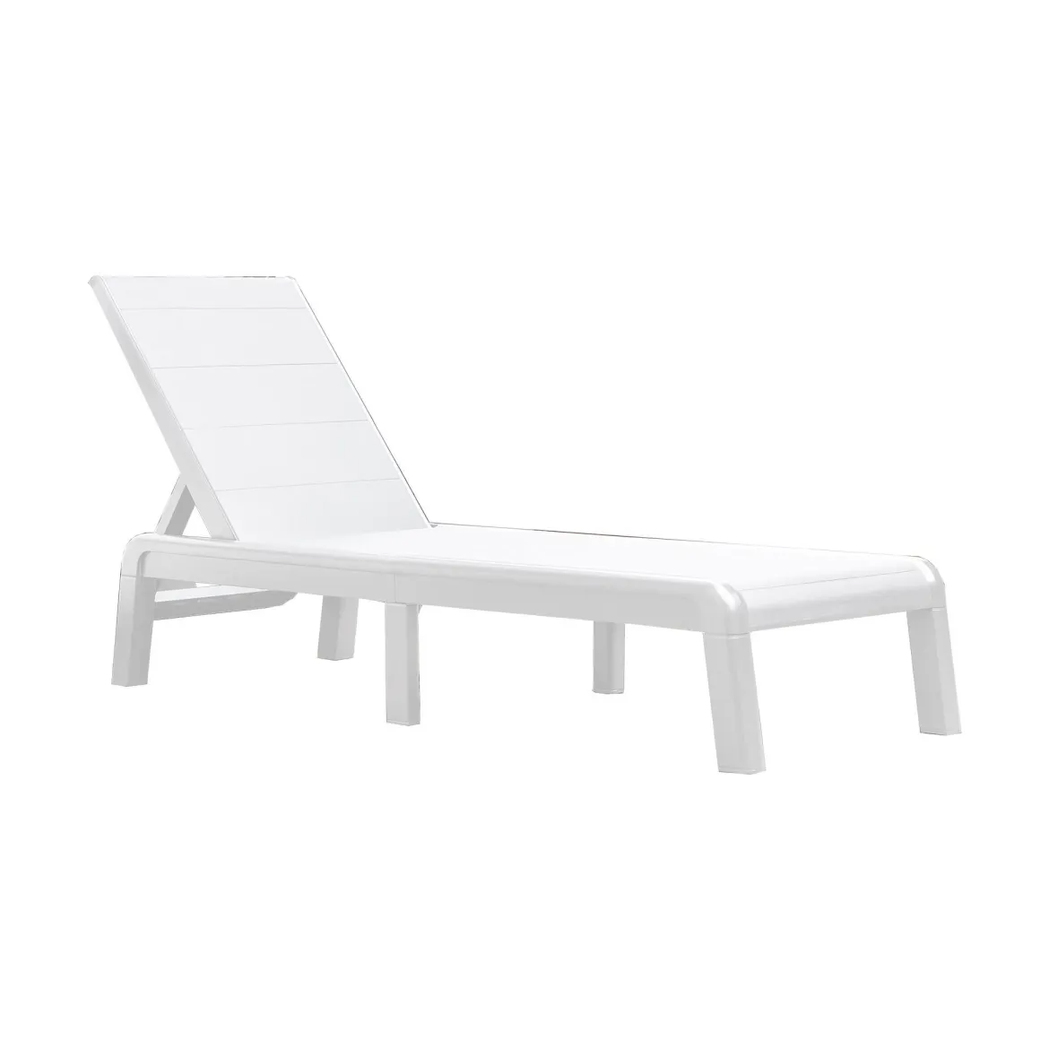 Lettino da giardino schienale regolabile 187x58cm bianco - Shawinigan