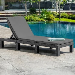 Lettino da giardino schienale regolabile 195x65cm antracite - Okotoks