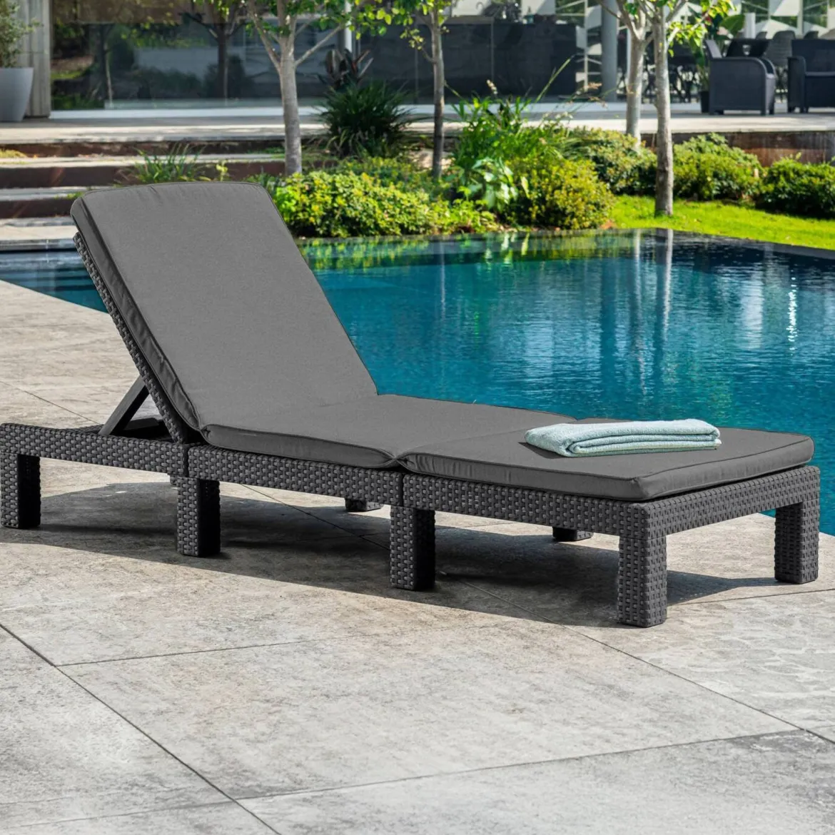 Lettino da giardino schienale regolabile 195x78cm bianco - Ababahi