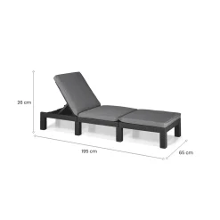 Lettino da giardino schienale regolabile 195x78cm bianco - Ababahi