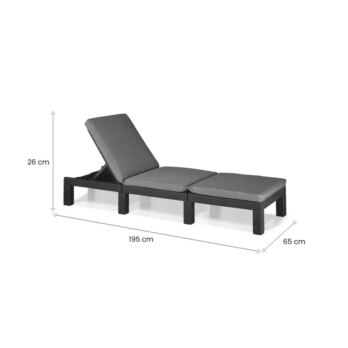 Lettino da giardino schienale regolabile 195x78cm bianco - Ababahi