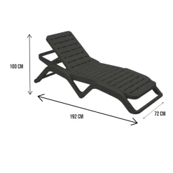 Lettino prendisole Anis, 192x72h100 cm, Bianco
