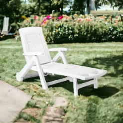 Lettino prendisole Dantonel, Cm 195x72h101, Bianco
