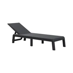 Lettino prendisole schienale regolabile 187x58cm antracite - Shawinigan