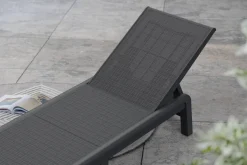 Lettino prendisole schienale regolabile 187x58cm antracite e grigio - Glace