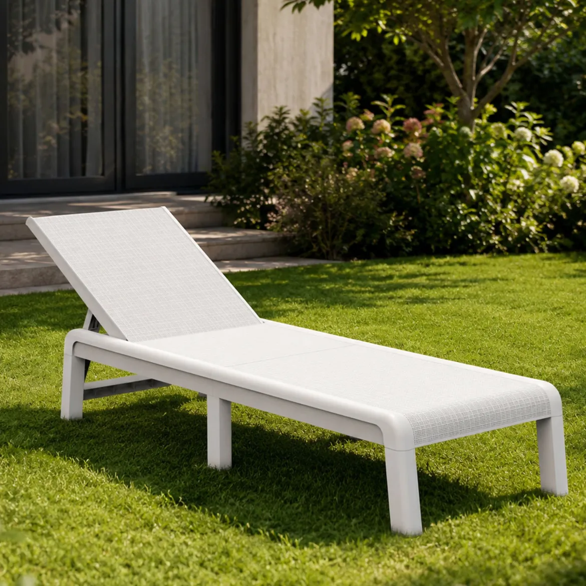 Lettino prendisole schienale regolabile 195x78cm antracite - Ababahi