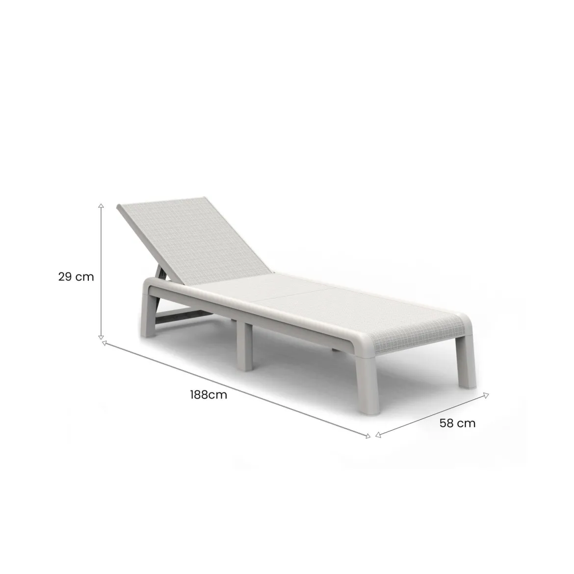 Lettino prendisole schienale regolabile 195x78cm antracite - Ababahi