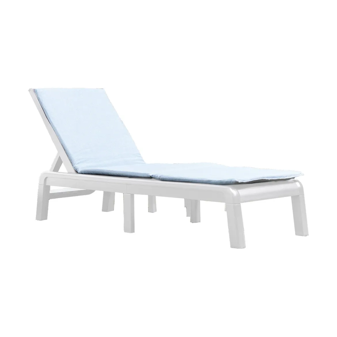 Lettino prendisole Shawinigan, 188x58 h29 cm, Bianco e Blu