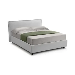 Letto Alla Francese Bianco Materasso Incluso Sfoderabile, Contenitore Made in Italy - Brienza