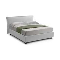 Letto Alla Francese Bianco Sfoderabile Contenitore, Dimensione Materasso 120x190 cm Made in Italy - Bronte