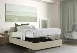 Letto alla francese compatto beige 155x205cm - Attilino