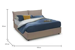 Letto alla francese con materasso tortora 155x215cm - Arry