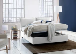 Letto alla francese contenitore bianco 155x205cm - Askari