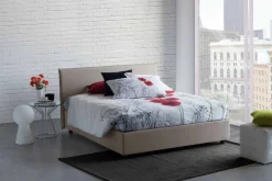 Letto alla francese contenitore tortora 155x205cm - Angelic