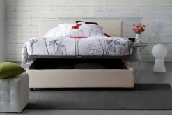 Letto alla francese design beige 155x215cm - Alvacus
