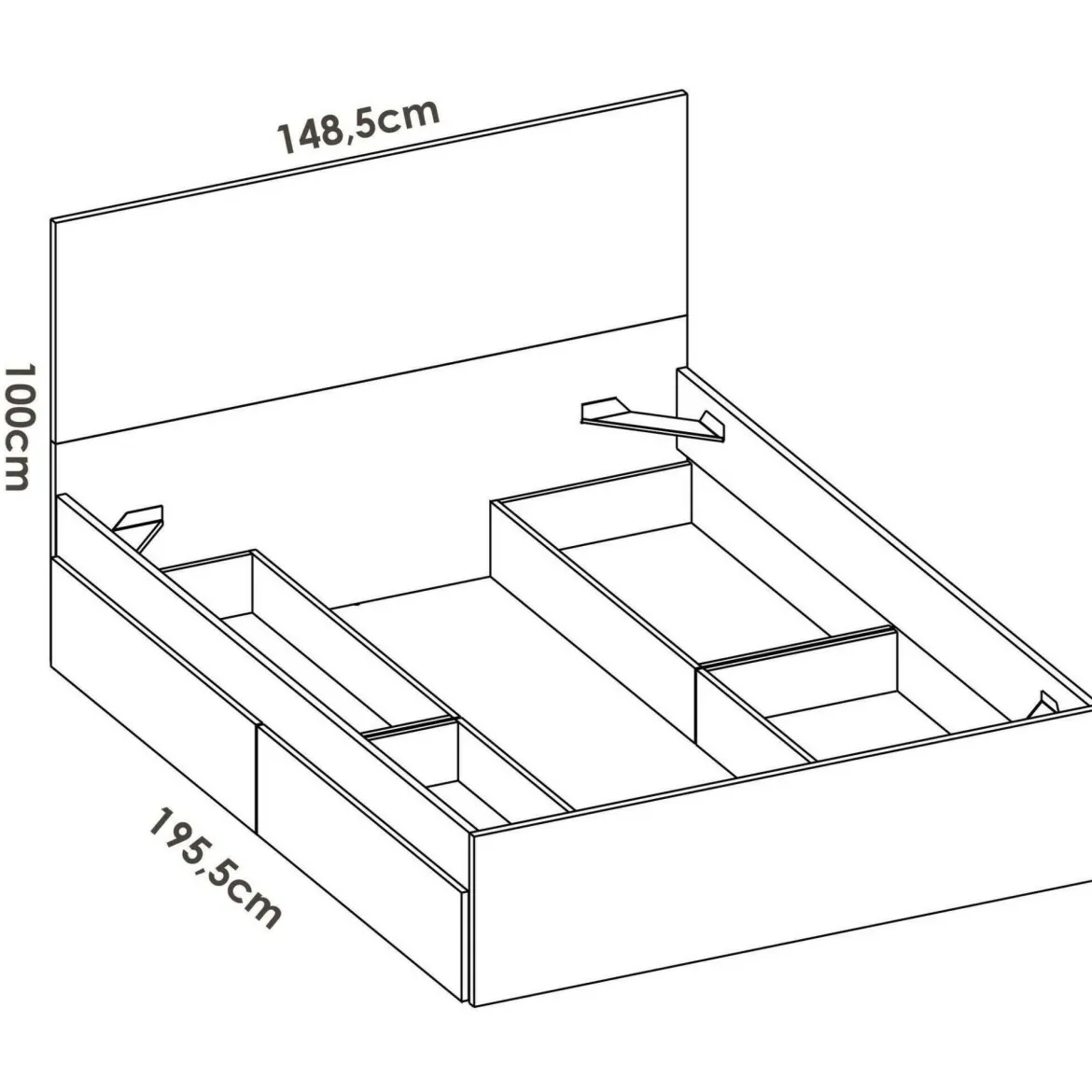 Letto alla francese design bianco 195x149cm - Casimir