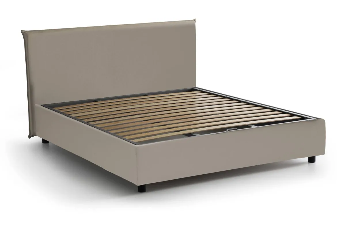 Letto alla francese design tortora 155x215cm - Augustus