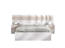 Letto alla francese elegante bianco e rovere 195x248cm - Bonnie